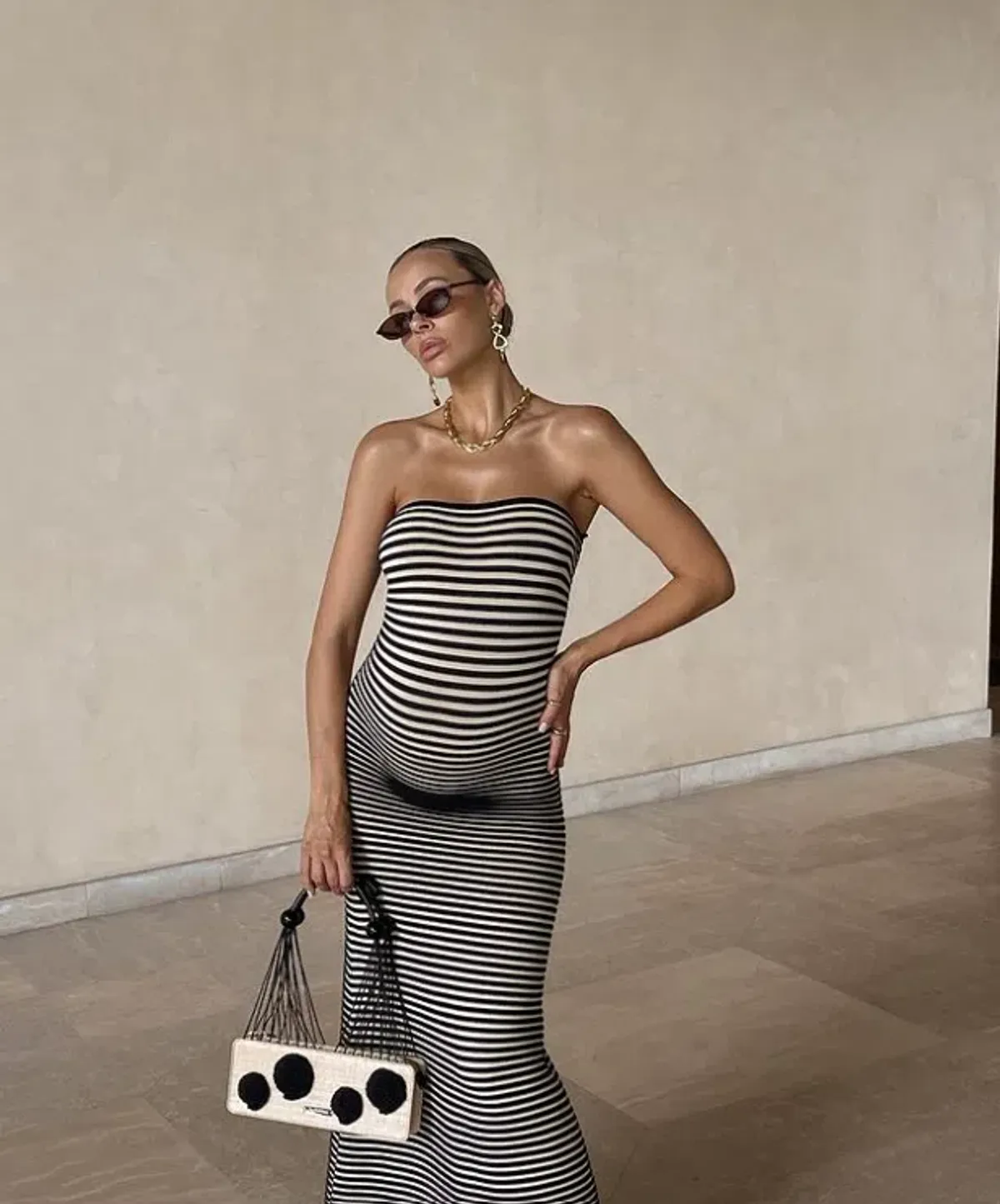 The Wolfgang Sunmor Knit Maxi Dress Black/White Size 10 - Image 3