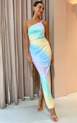 Suboo Ombre One Shoulder Split Maxi Dress Multi Size 8 for rent on The Volte - image 2