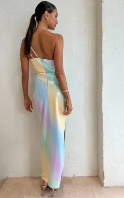 Suboo Ombre One Shoulder Split Maxi Dress Multi Size 8 for rent on The Volte - image 4