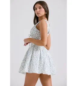 House of CB Fabrizia Corset Mini Dress White Bluebell Print Size XS/Au 6 for rent on The Volte - image 2