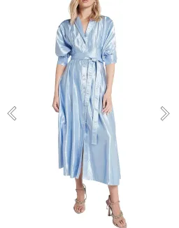 AJE Cosmos Hudson Midi Dress - SHINY SKY BLUE SIZE 14 for rent on The Volte - image 6