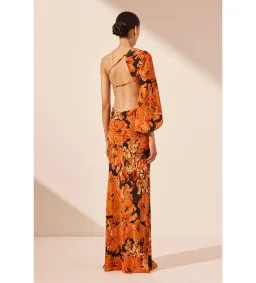 Shona Joy Santos Silk One Shoulder Open Back Maxi Dress Santos Size 10 for rent on The Volte - image 2