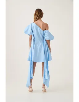 Aje Arista Tulip Sleeve Mini Dress Powder Blue Size 14  for rent on The Volte - image 2