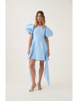 Aje Arista Tulip Sleeve Mini Dress Powder Blue Size 14  for rent on The Volte - image 1