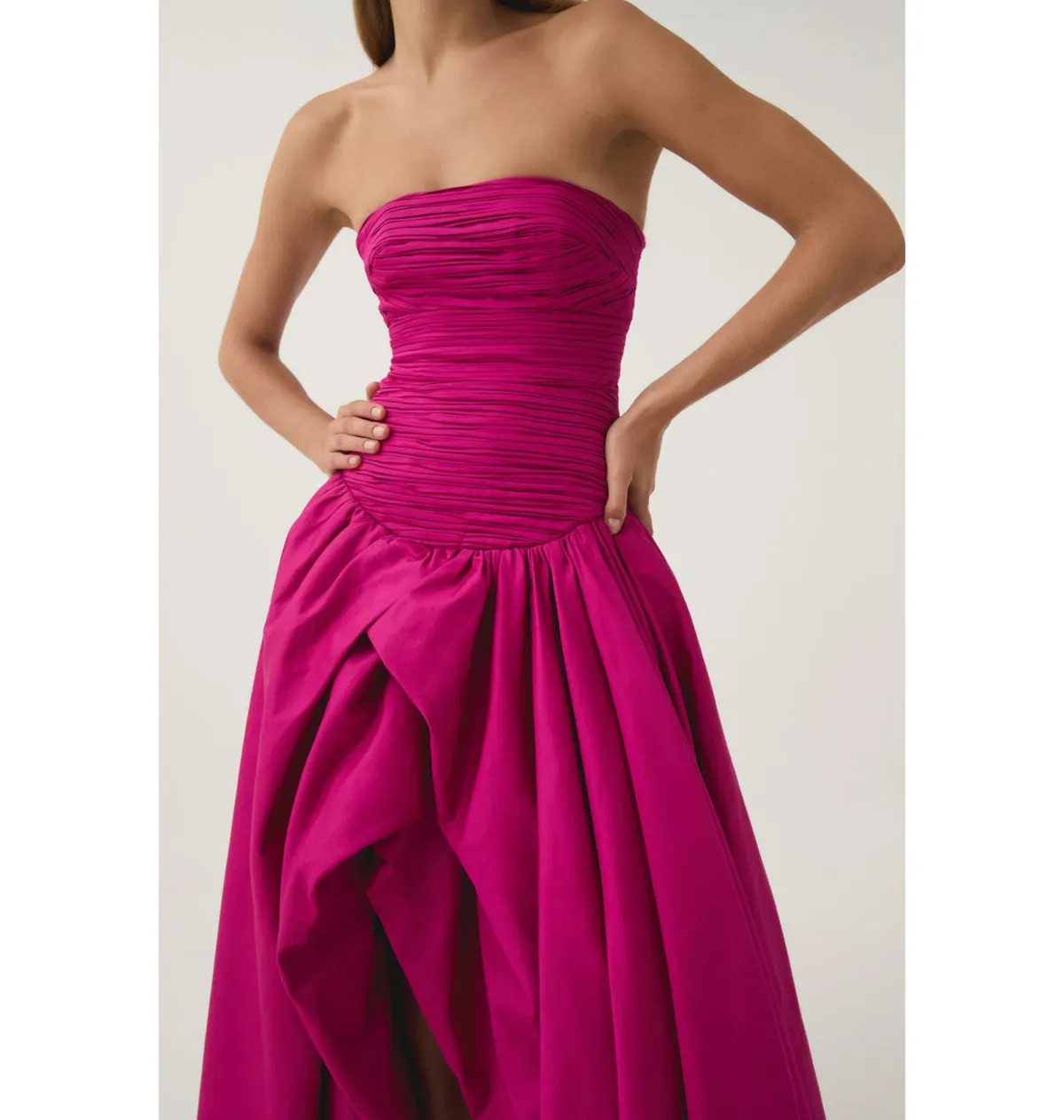 Aje Violette Bubble Hem Maxi Dress Deep Magenta Size AU 12 - Image 2