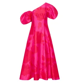 Aje Arista Tulip Sleeve Midi Dress Florescent Rose Pink Size AU 12 for rent on The Volte - image 4