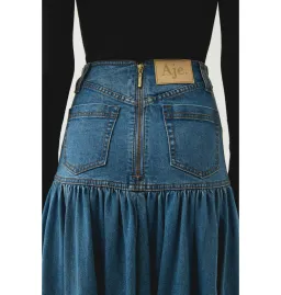 Aje Belmond Denim Midi Skirt 90's Wash Size AU 4 for rent on The Volte - image 5