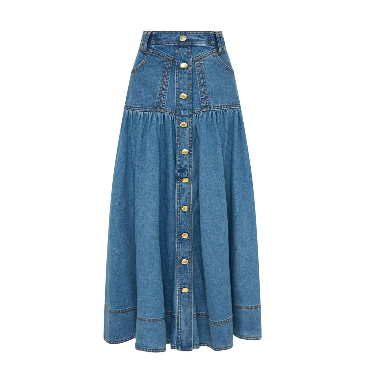Aje Belmond Denim Midi Skirt 90's Wash Size AU 4 - Image 6