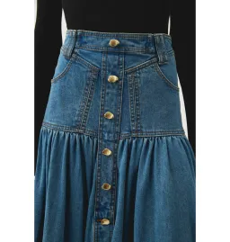 Aje Belmond Denim Midi Skirt 90's Wash Size AU 4 for rent on The Volte - image 2