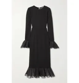 Rotate Birger Christensen Irena Midi Dress Black Size AU 8  for rent on The Volte - image 3