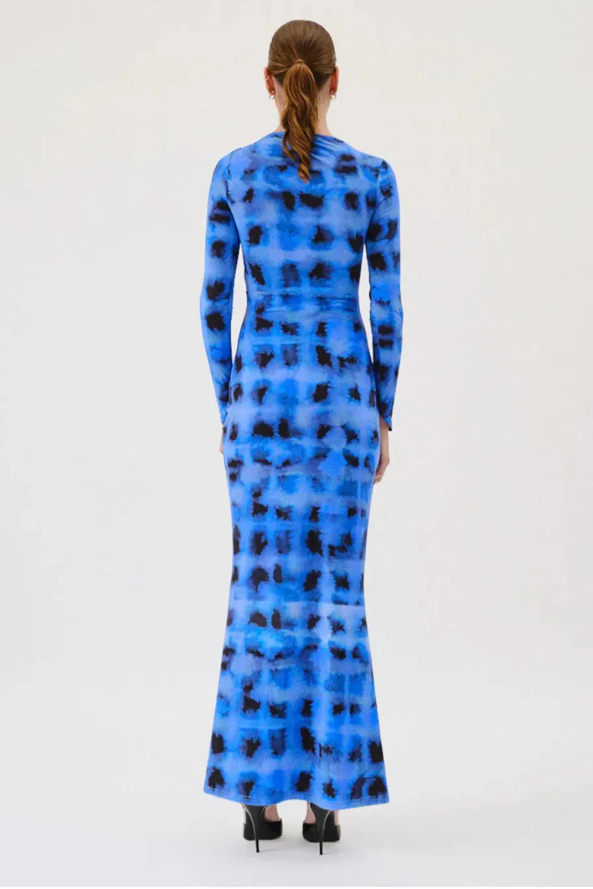 Suboo Shibori Long Sleeve Ruched Maxi Dress Blue Size S / AU 8 - Image 3