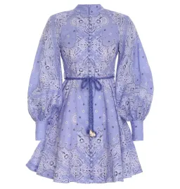 Zimmermann Violet Button Up Mini Dress Purple Size 1 / Au 10 for rent on The Volte - image 4