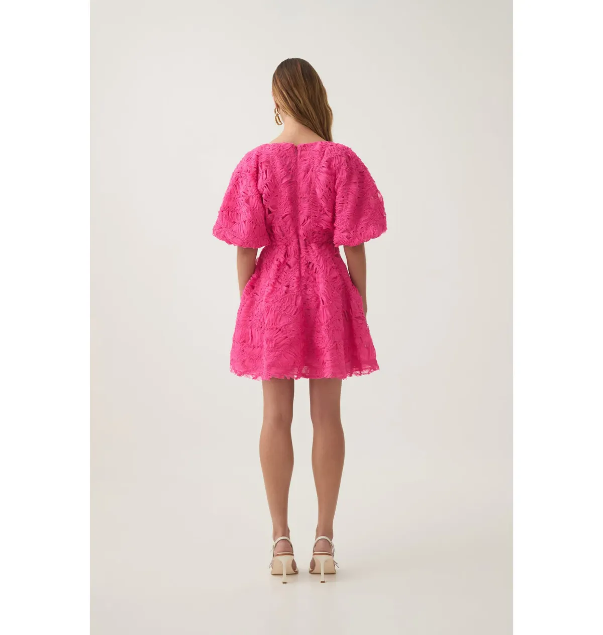 Aje Florential Mini Swing Dress Azalea Pink Size AU 14 - Image 3