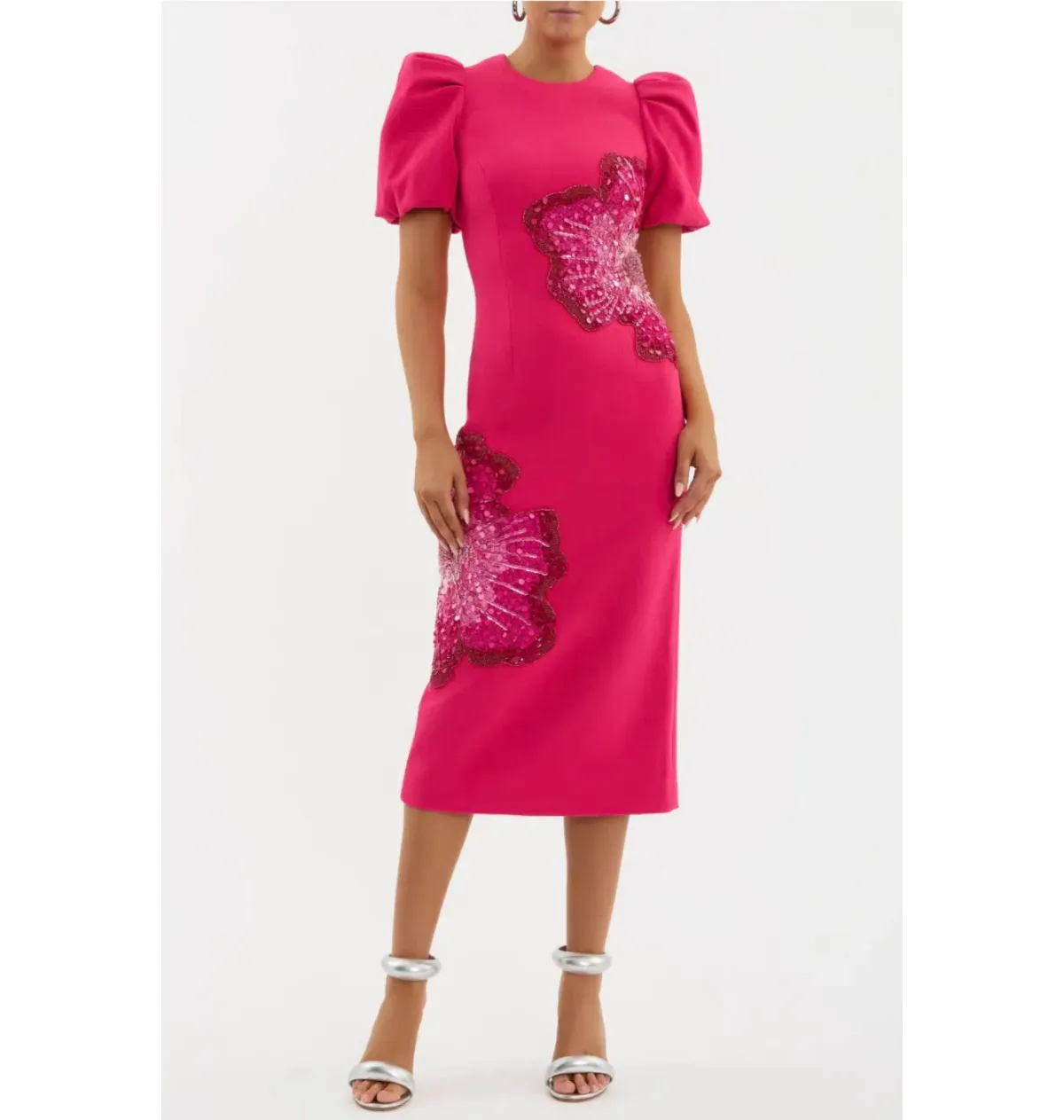 Rebecca Vallance Layana Midi Dress in Raspberry Size AU 10 - Image 1