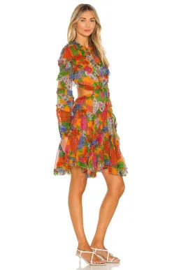 Zimmermann Riders Frill Mini Dress Mango Floral Size 0 / AU 8 for rent on The Volte - image 4