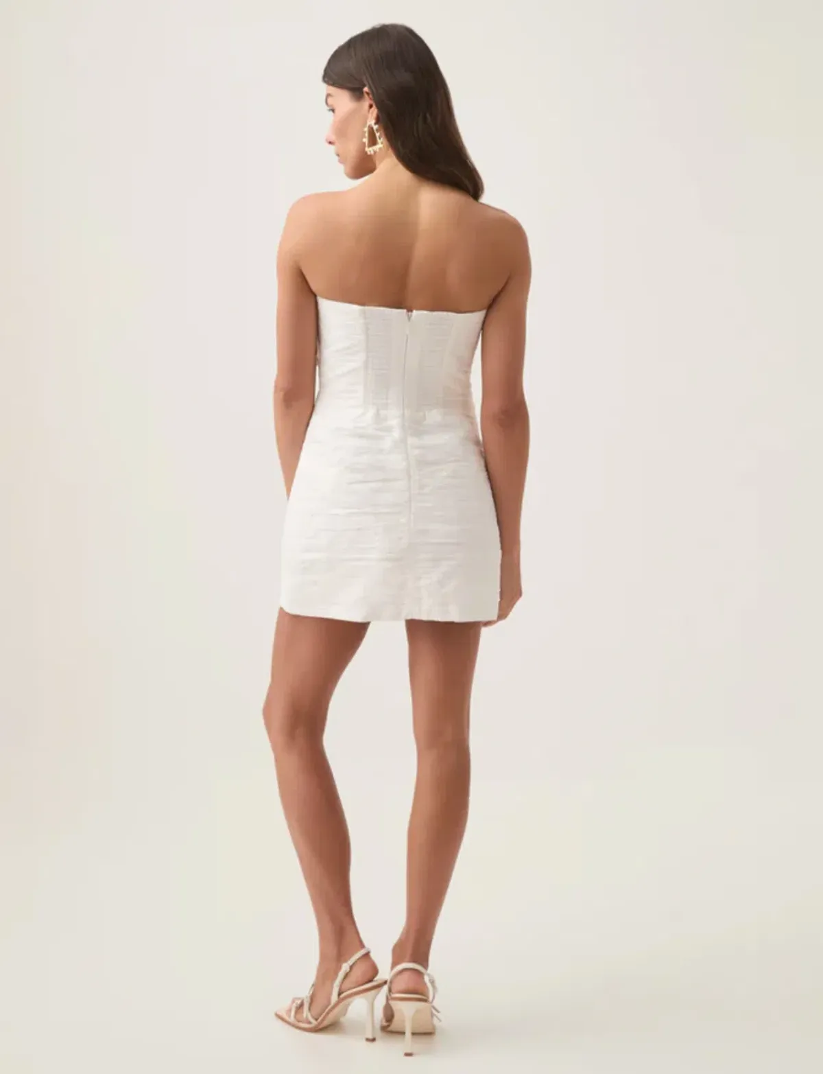 Aje Telma Ruffle Micro Mini Dress Ivory Size 12 - Image 3
