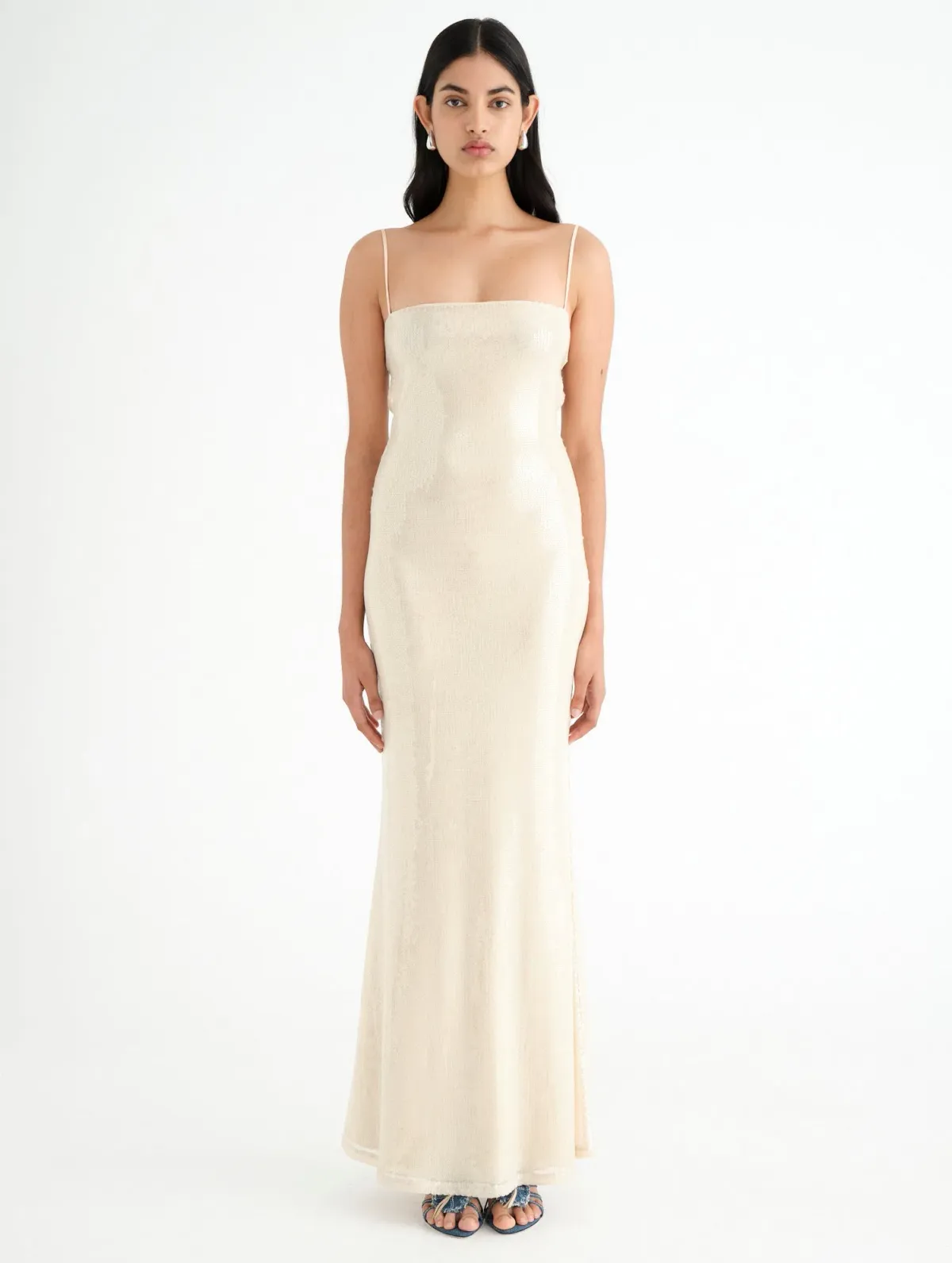 BENNI Juliano Sequin Slip Dress Light Toffee Size S / AU 8 - Image 1