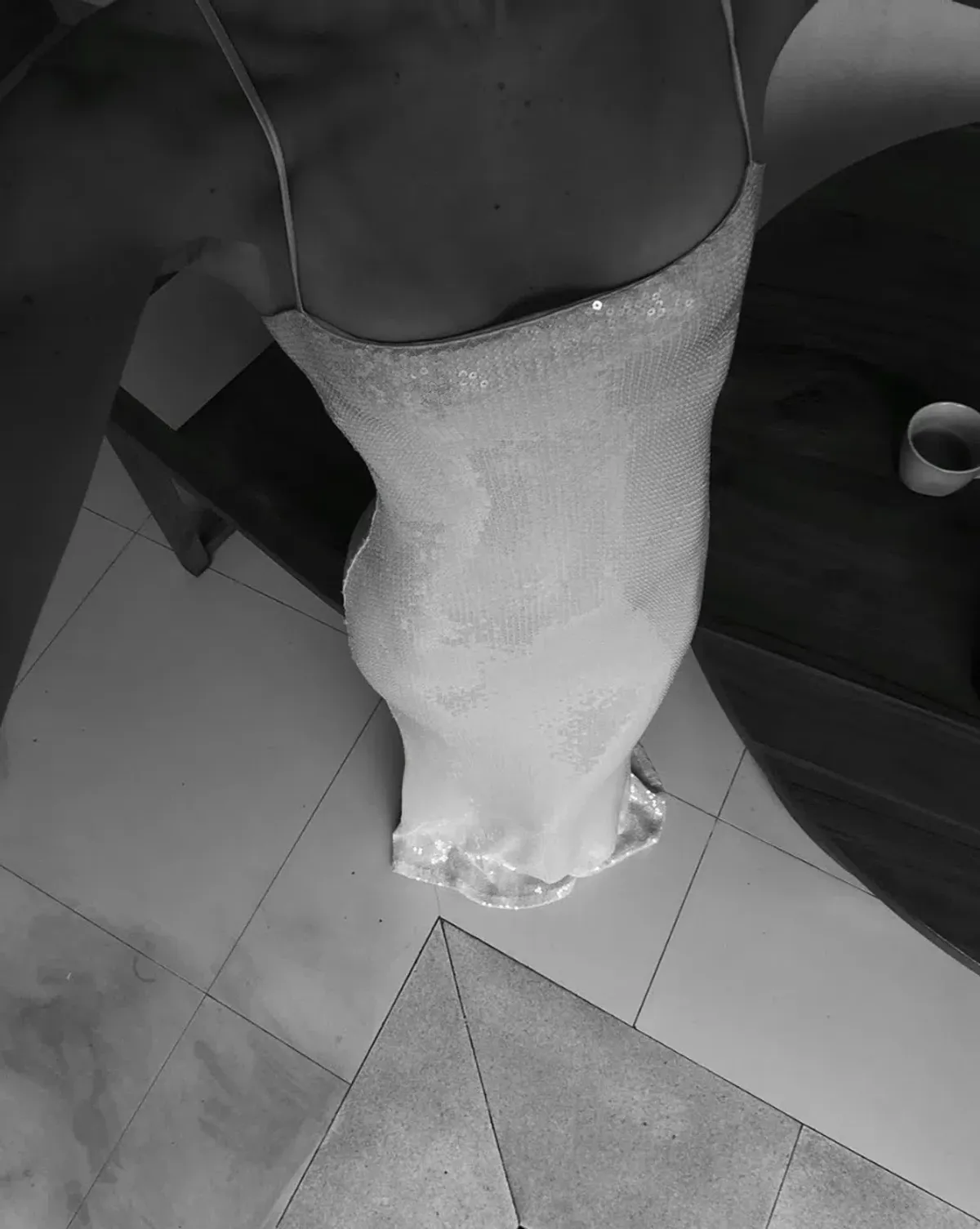 BENNI Juliano Sequin Slip Dress Light Toffee Size S / AU 8 - Image 6