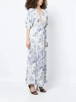 Reformation Winslow Maxi Dress Blue Floral Size XL / AU 14 for rent on The Volte - image 1