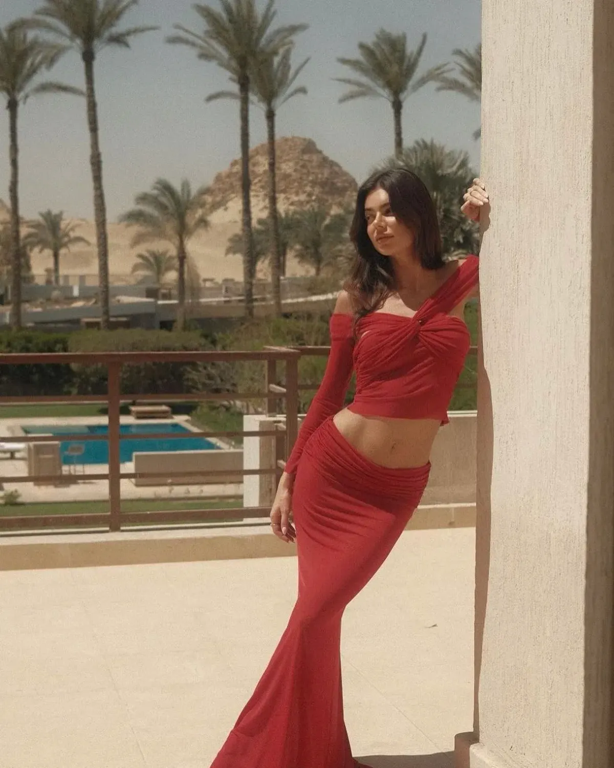 Natalie Rolt Charlotte Crop & Skirt Set Cherry Red Size 1 / AU 8 - Image 6