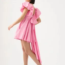 AJE Gretta Bow Back Dress Pink Size 16 for rent on The Volte - image 3