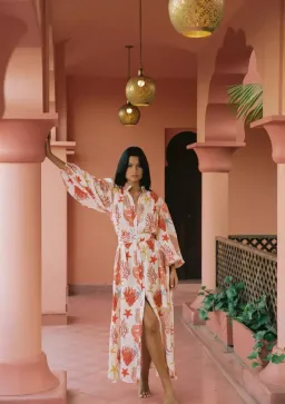 Palm Noosa Noddy Maxi Dress in Coral Print Size 10 for rent on The Volte - image 1