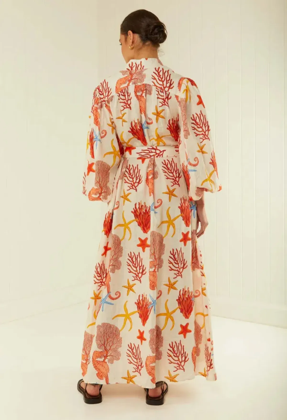 Palm Noosa Noddy Maxi Dress in Coral Print Size 10 - Image 3