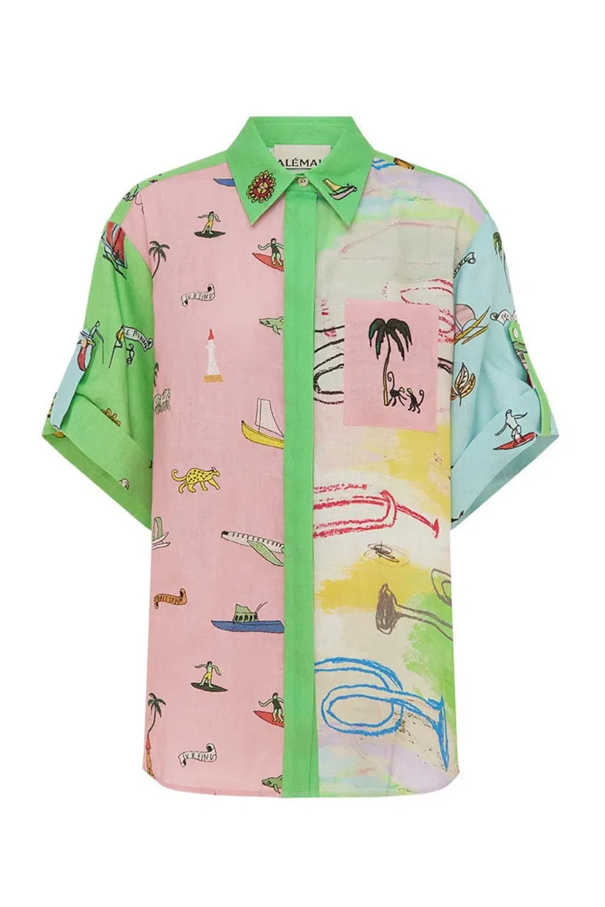 Alemais Jet Shirt and Short Set Multi Print Size 8  - Image 5