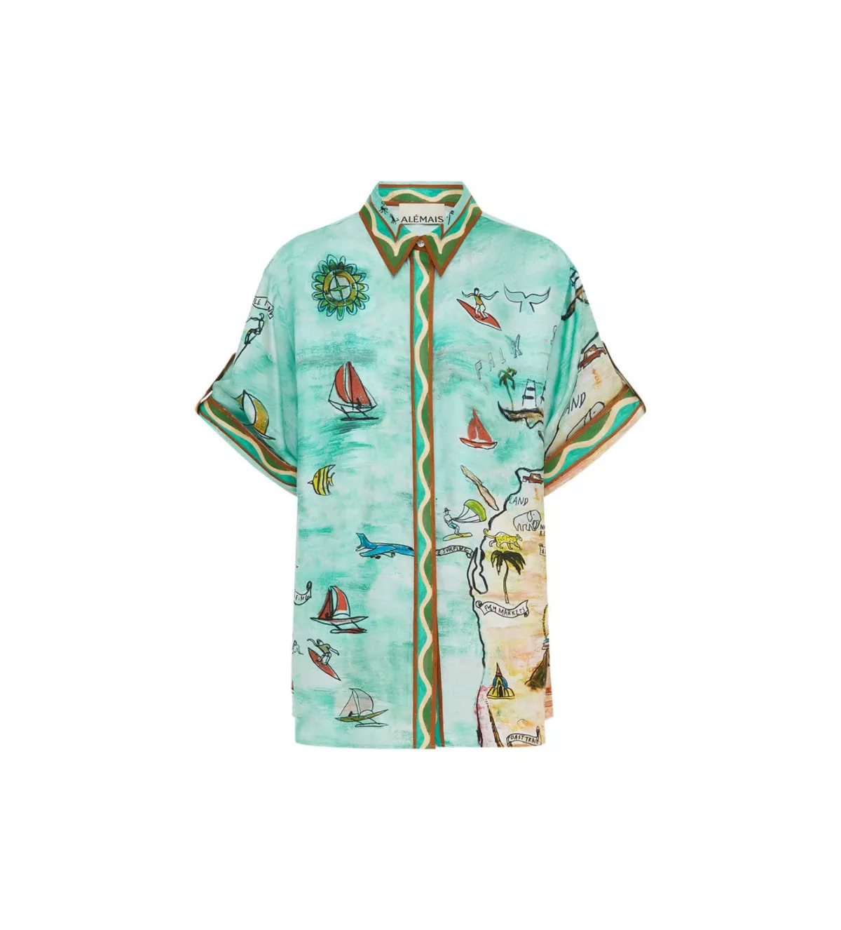 Alemais Swell Shirt and Pant Set Print Size 8 - Image 3