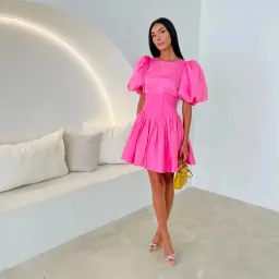 Aje Billie Corded Mini Dress Pink Size 10 for rent on The Volte - image 3