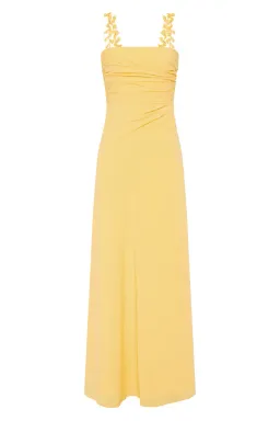 Aje Soulful Pom Pom Midi Dress Soft Yellow Size 14 for rent on The Volte - image 3