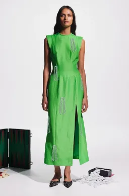 Alemais Dazzle Midi Dress Green Size 10 for rent on The Volte - image 1