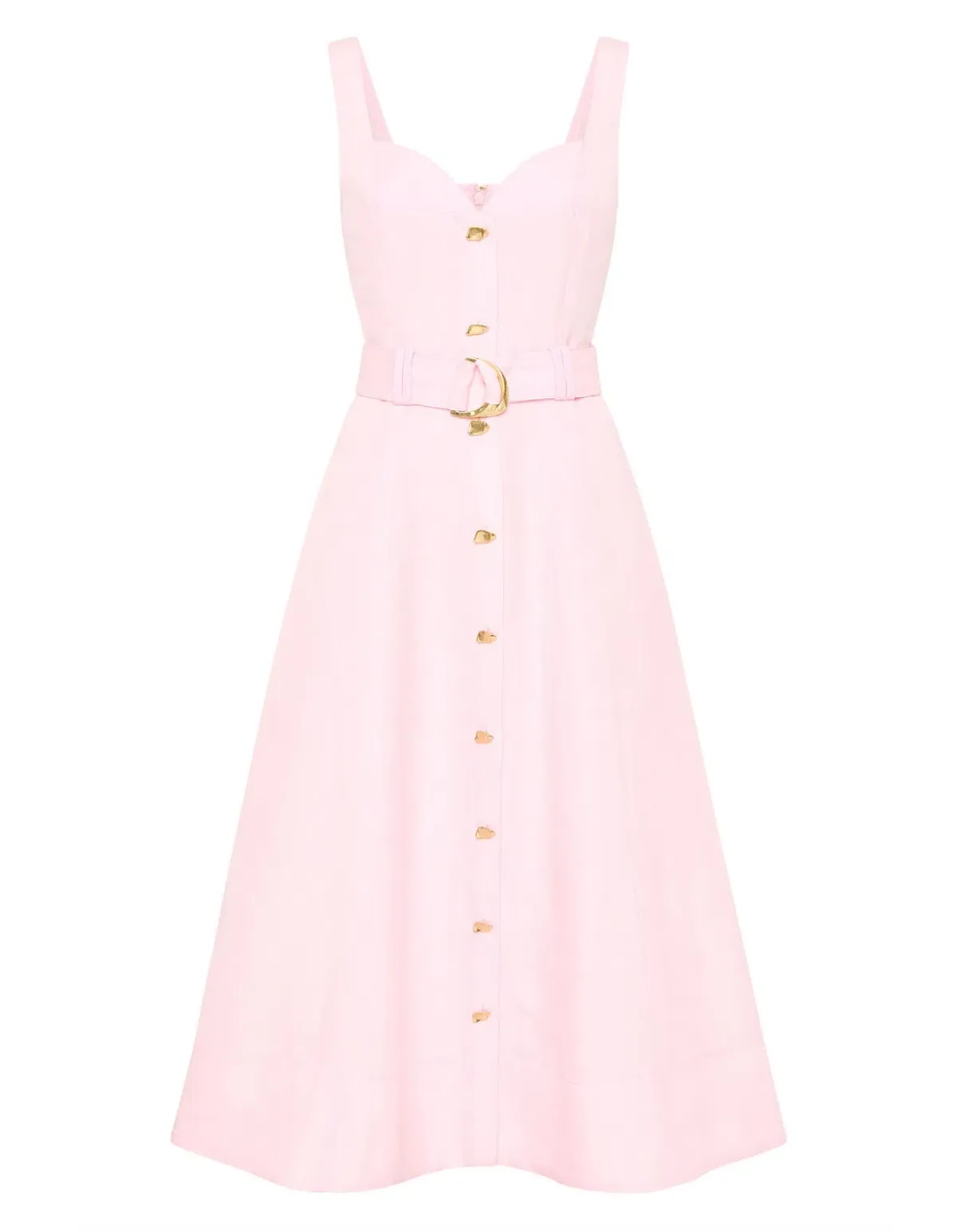 Aje Clay Belted Midi Dress Pastel Pink size8 - Image 9