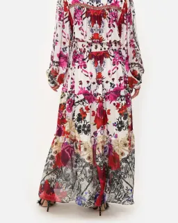 Camilla Button Through Tiered Maxi Dress Reign of Roses Print Size XL / AU 16  for rent on The Volte - image 6