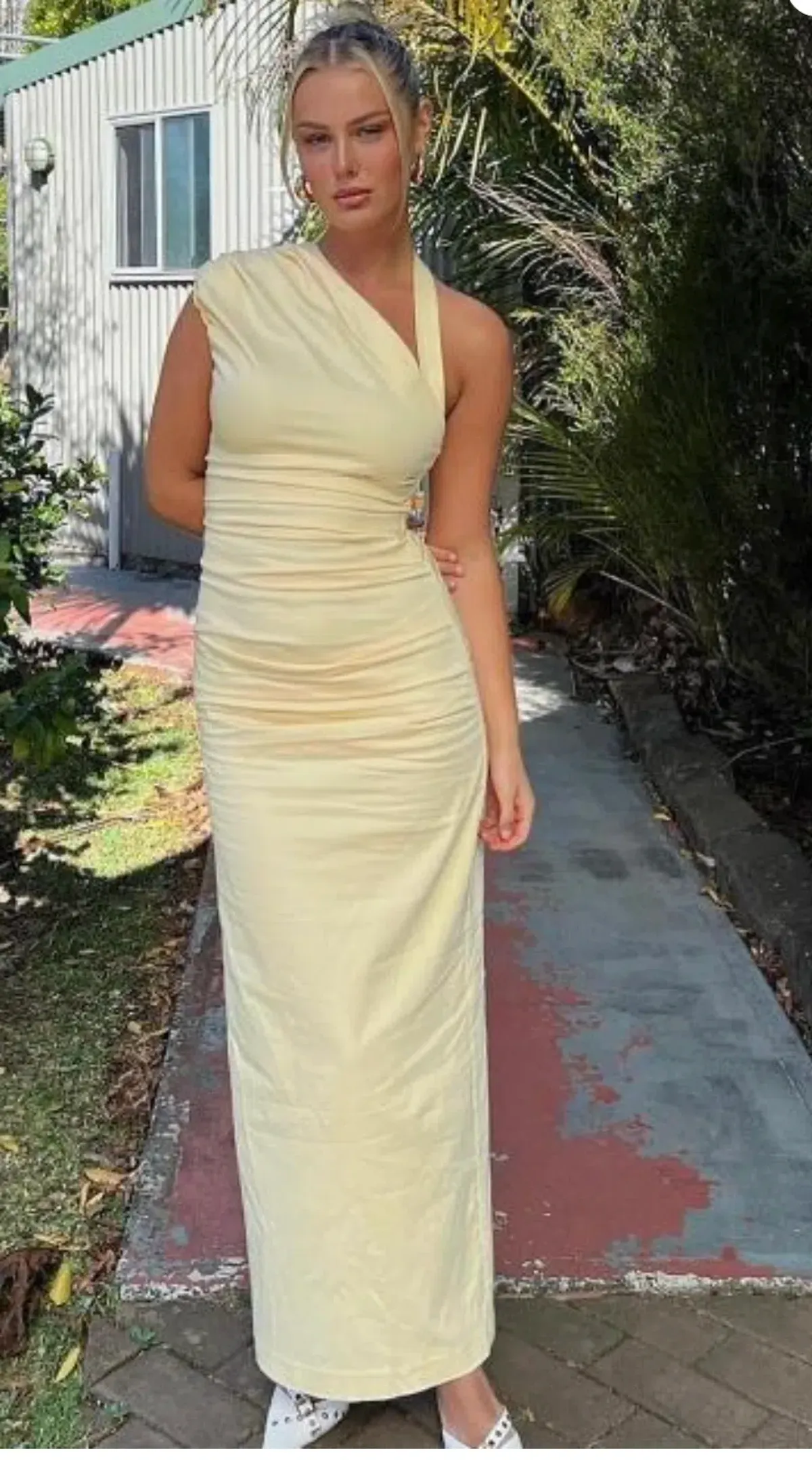 Sir the Label Giacomo Gathered Gown Butter Yellow Size 8 - Image 6