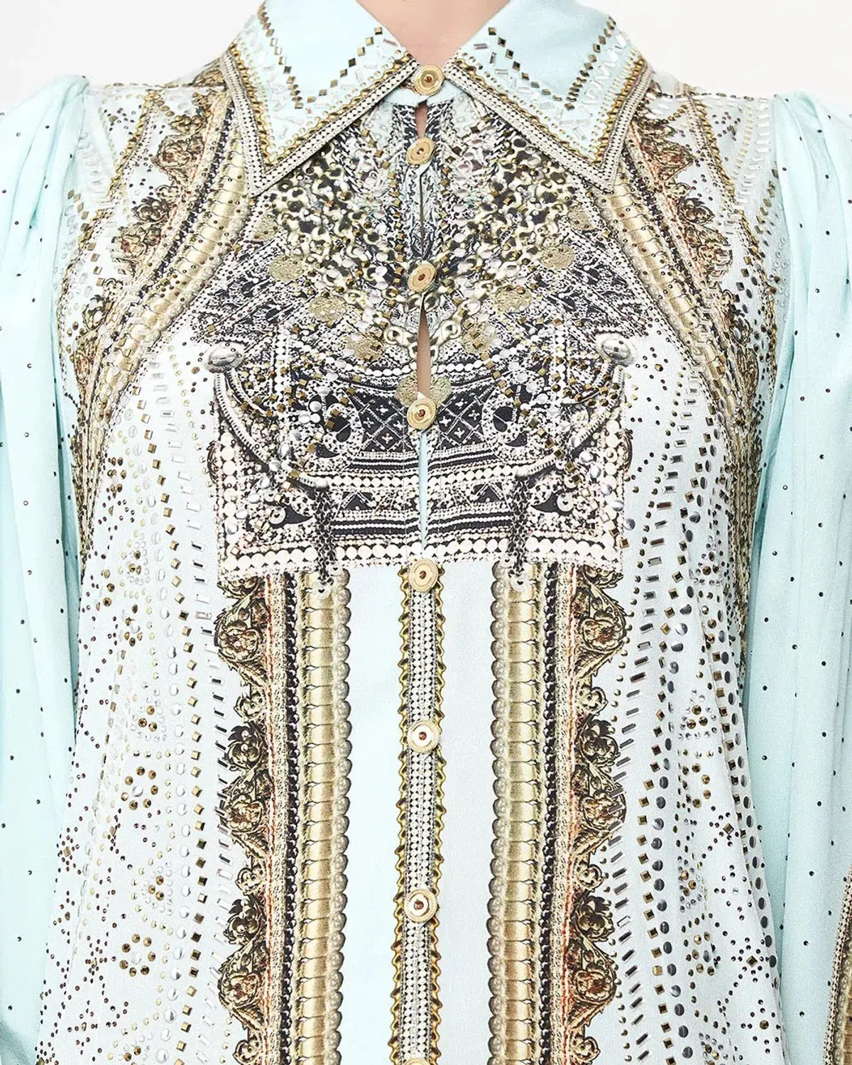 Camilla Curved Collar Shirt Midi Dress Luxe Espiritu Size L / AU 14 - Image 5