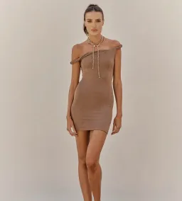 Johansen Poppy Mini Dress Taupe Size L / AU 12 for rent on The Volte - image 1