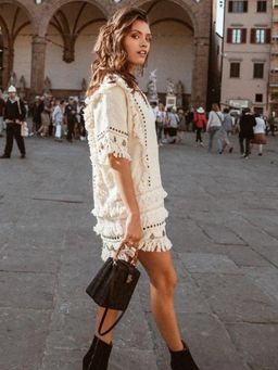 Spell and the Gypsy Alphie Smock Mini Dress Cream Size 6 for rent on The Volte - image 2