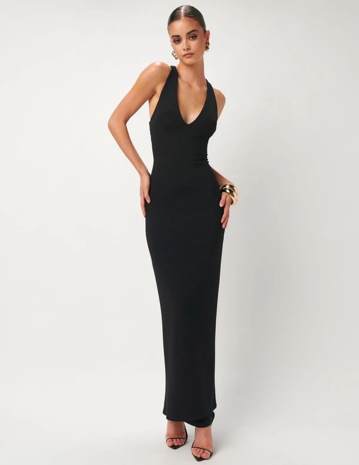 Effie Kats Eiza Gown Black Size 8 - Image 1