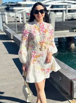 Zimmermann Natura Buttoned Mini Dress Kaleidoscope Garden  Size 2 / AU 12 for rent on The Volte - image 4