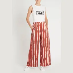 Sass & Bide Earn Your Stripes Wide Leg Pants Print Size 10 for rent on The Volte - image 1