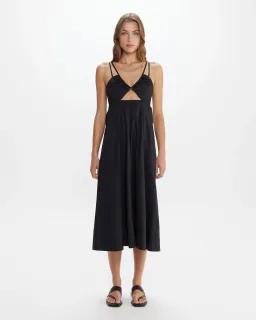 Jag Organic Cotton V Strappy Dress Black Size XL / AU 14 for rent on The Volte - image 1