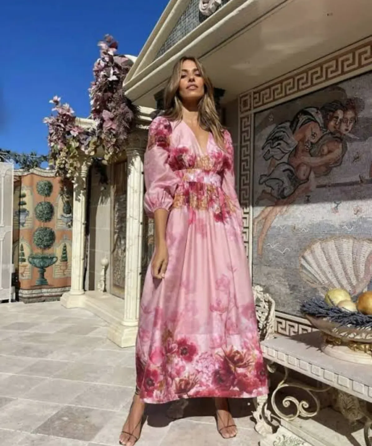 Sheike Swan Lake Maxi Dress Pink Floral  Size 16 - Image 5