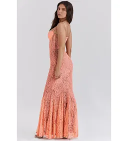House Of CB Cordelia Lace Godet  Maxi Dress Sorbet Size XS / 6 for rent on The Volte - image 2