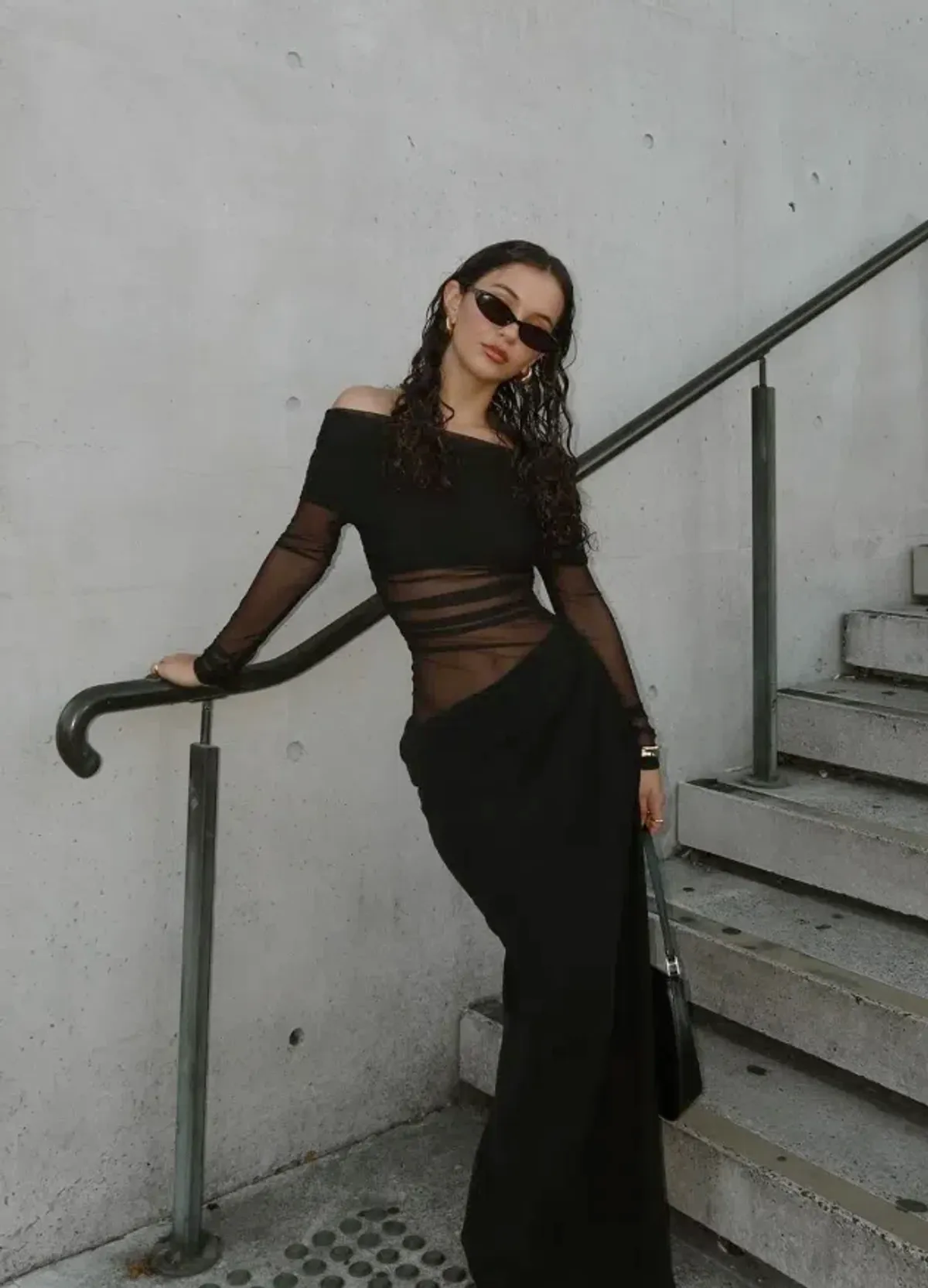 Benni Yasmin Off-Shoulder Maxi Dress Black Size 8 - Image 2