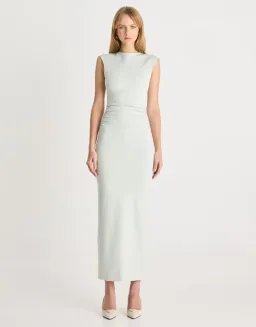 Romy Scuba Gathered Dress Mint Size 12  for rent on The Volte - image 1