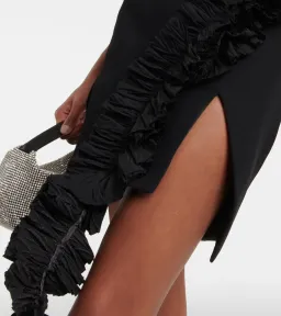 Toni Maticevski Avery Ruffled Crepe Mini Dress Black Size 8 for rent on The Volte - image 3