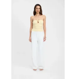 Kookai Tayla Trim Top Butter Yellow Size AU 6 for rent on The Volte - image 1