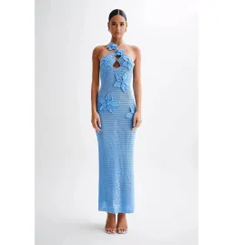 Meshki Floral Crochet Maxi Dress Cornflower Blue Size Small / AU 8 for rent on The Volte - image 1