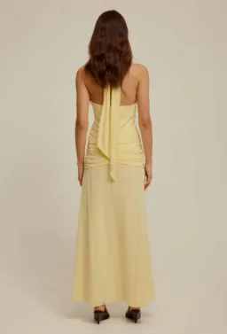 Venroy The Halter Neck Cut Out Dress In Pastel Yellow Size M / AU 10 for rent on The Volte - image 3